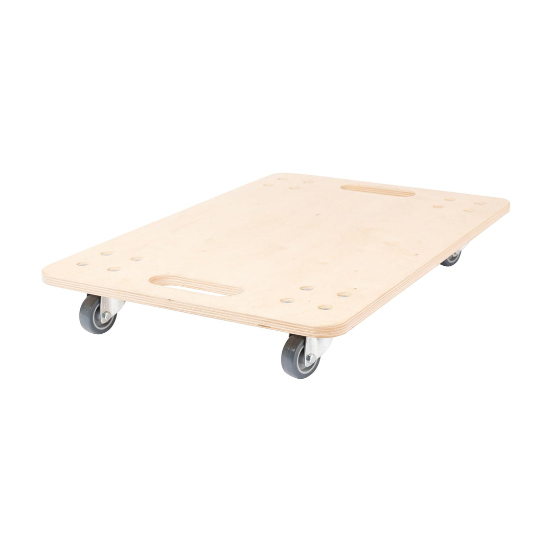 Möbelroller – Robuster Transportroller aus Sperrholz, 200kg (Hell 150kg 4-Bremsen, 60 x 40 cm) 60 x