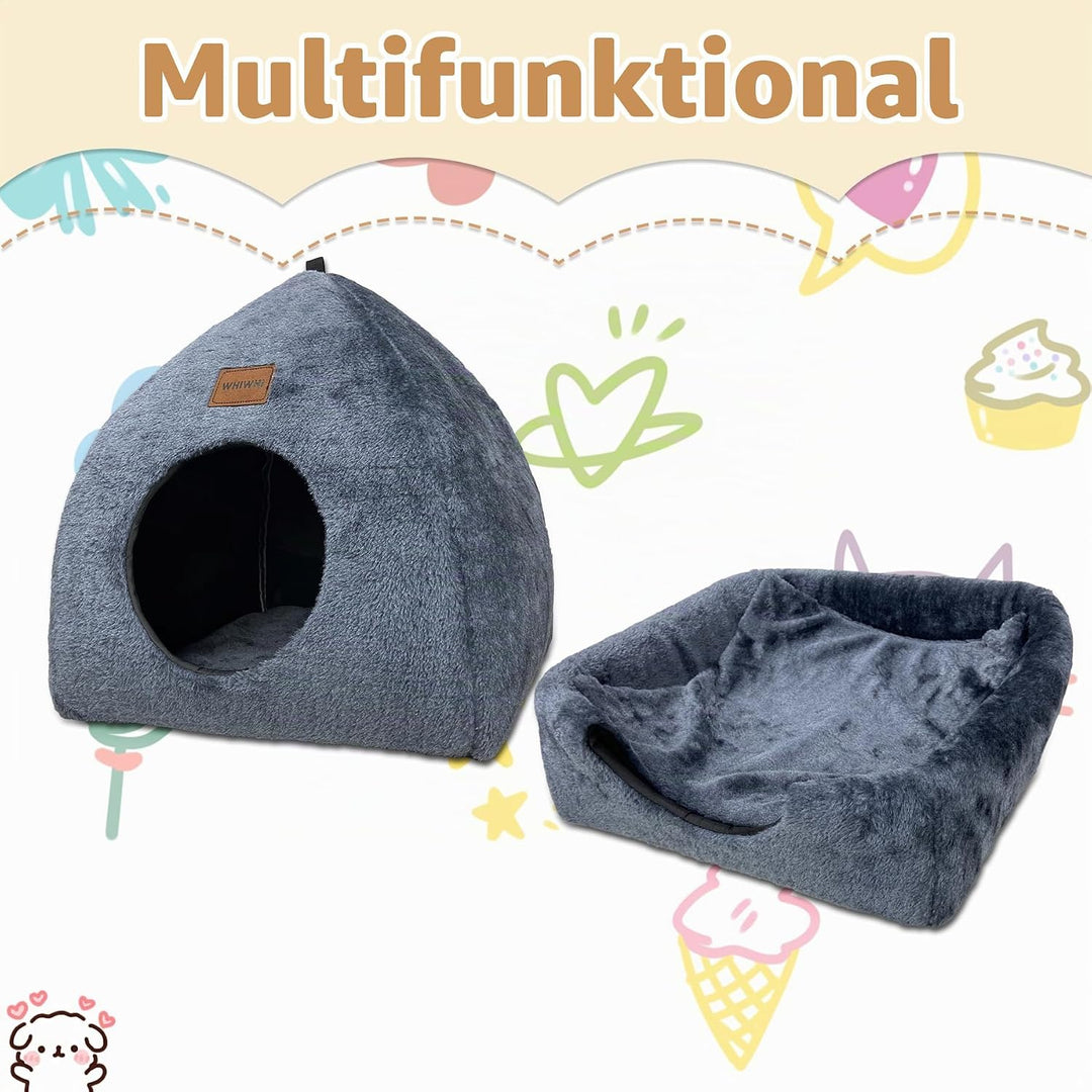 Katzenhöhle für Drinnen Katzenzelt mit Waschbarem Plüschkissen Weiches und Flauschiges Katzenhaus Kl