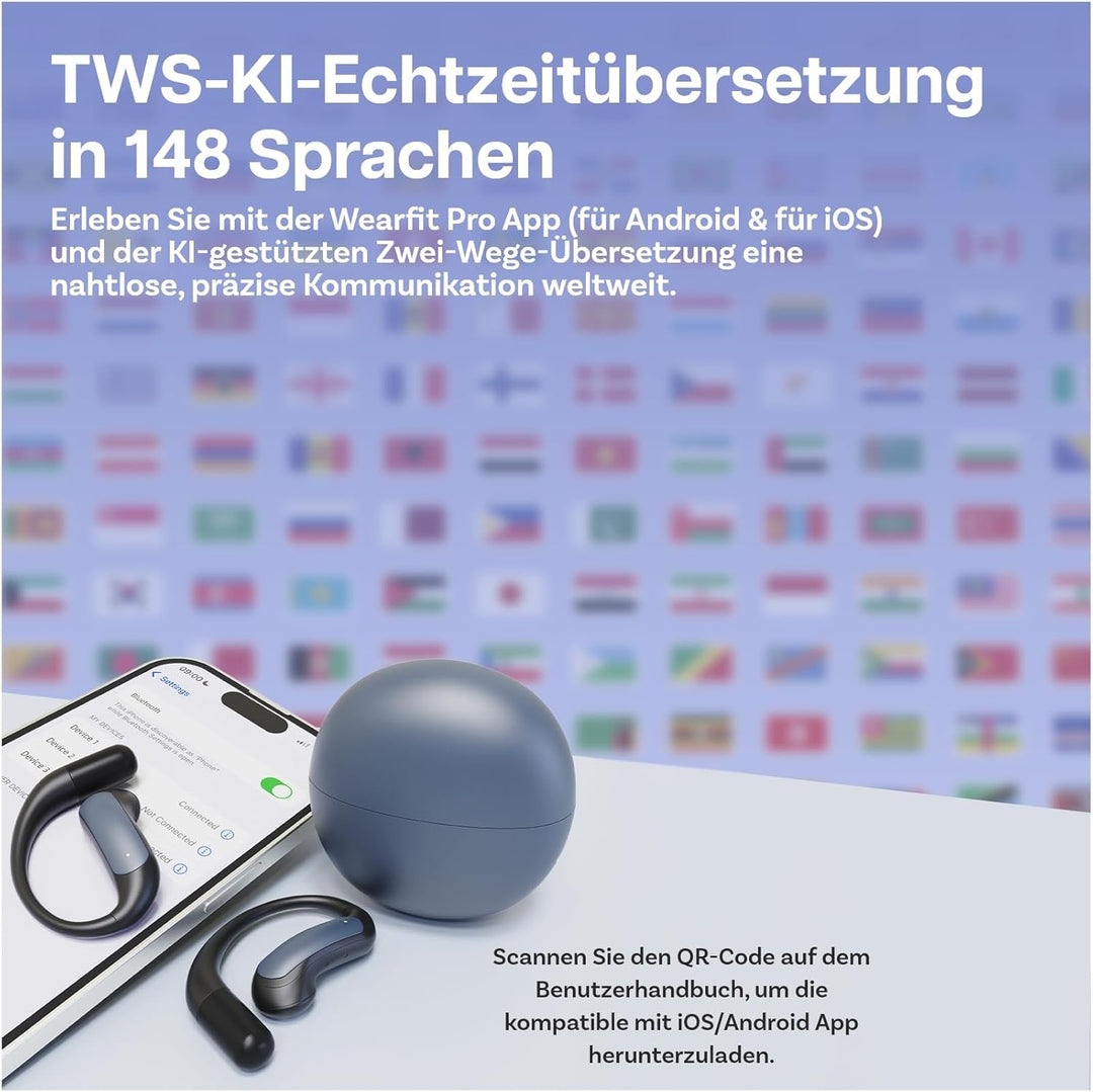 KI Übersetzer Ohrhörer Echtzeit von MMOBIEL – 148 Sprachen mit App (Android & iOS) – Bluetooth 5.4 K
