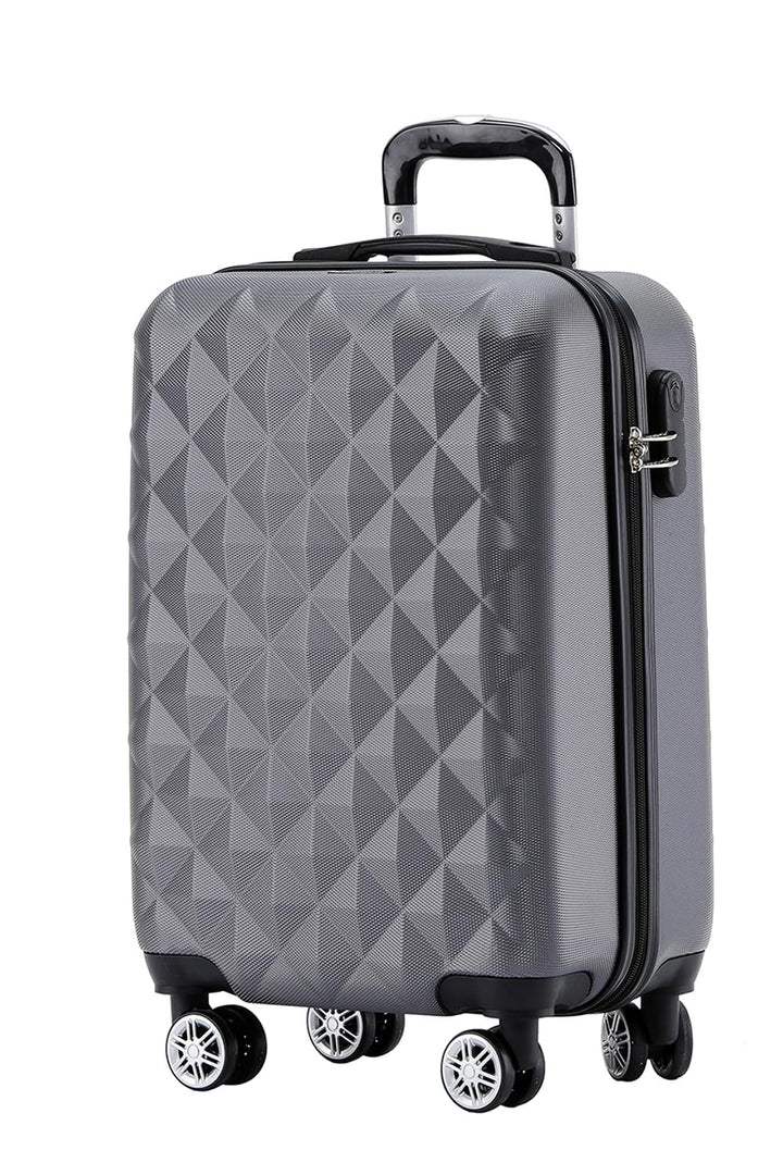 BEIBYE Zwillingsrollen 2066 Hartschale Trolley Koffer Reisekoffer Gepäck M-L-XL-Set (Business Grey,