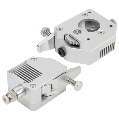 Upgrade Dual Drive Gear Extruder Vollmetallgehäuse 1,75 mm Verbrauchsmaterial für 3D-Drucker (Silber