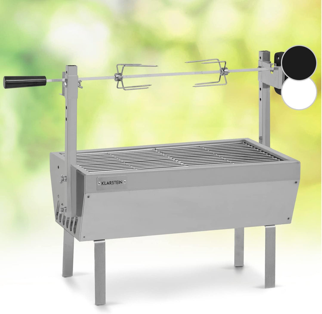 Klarstein 2-in-1 Rotisserie Grill mit Motor, Mini, mit Drehspiess, Elektrischer Spiessgrill für Hähn