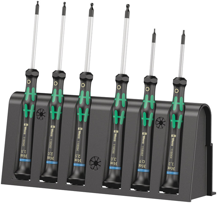 Wera Elektroniker-Schraubendrehersatz 2052/6 + Rack, 6-teilig, 05118156001