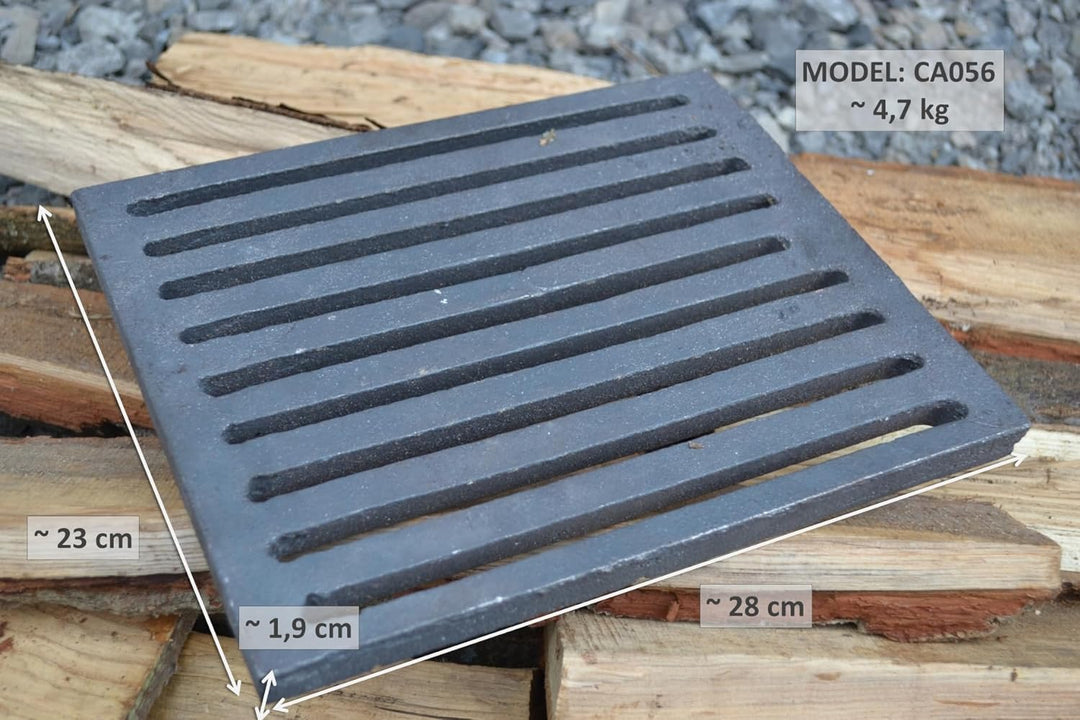 SEZAM 28 x 23 cm Gussrost Ofenrost Ascherost Gussrost verschiedene Durchmesser, Kaminrost passend Ka