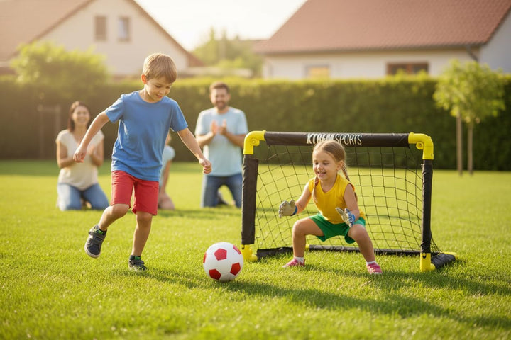 XTREM Sports Fussballtor Junior Faltbar, Fussballtor mit robustem Kunststoffrahmen, 50 x 44 x 44 cm,