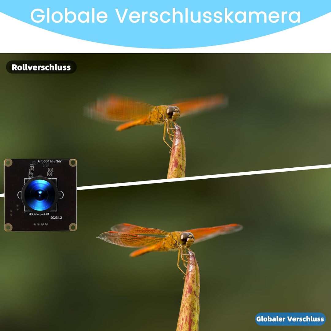 Hochgeschwindigkeits Kamera Globalverschluss 126° Weitwinkel | 1200P 90 FPS, 2MP 126°Weitwinkel, Lig