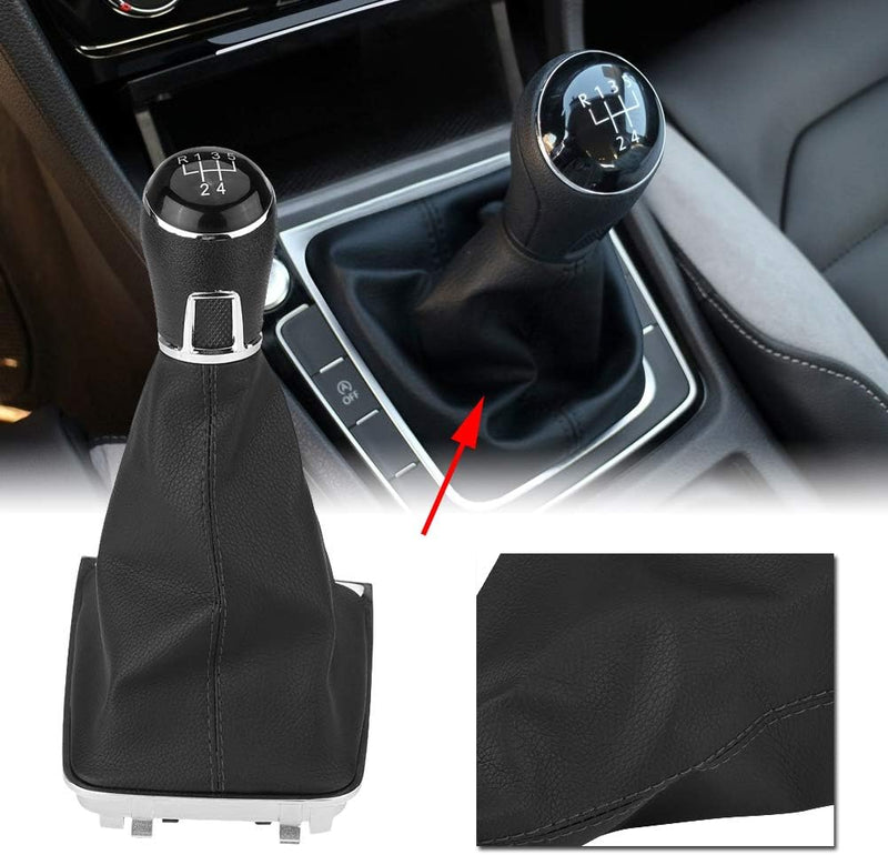 Reminnbor 7 Schaltknauf 5 Gang 5 Gang Auto Schaltknauf + Gamaschen Schuhabdeckung passend für 7 MK7