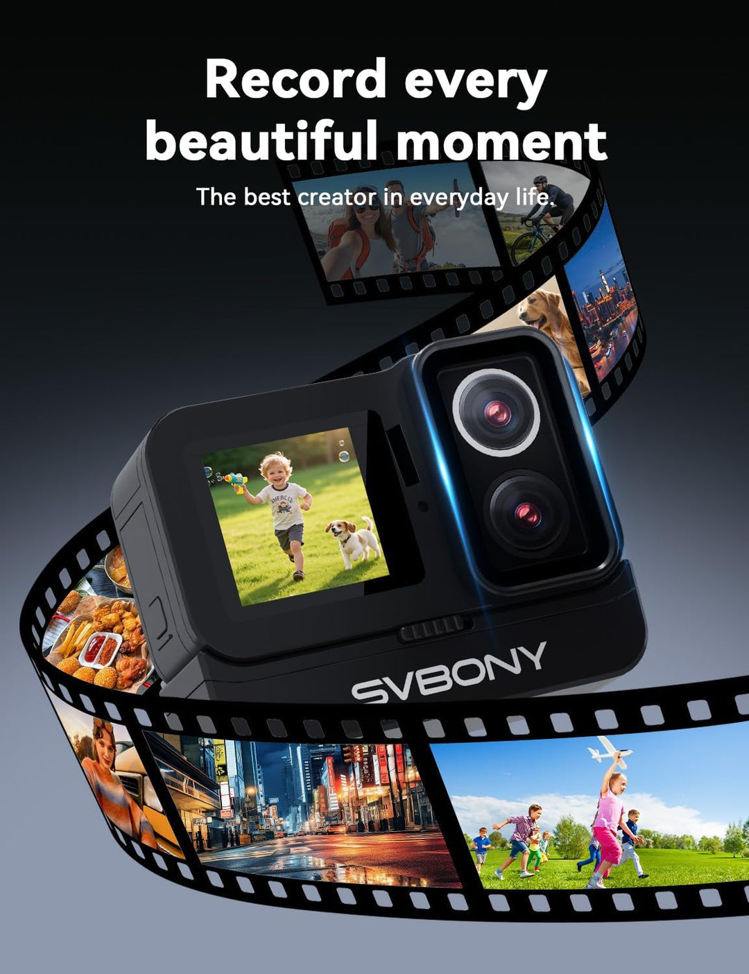 SVBONY SVGo 4K30FPS Unterwasserkamera, WiFi Action Cam, EIS Stabilisierung, Wasserdicht Bis 30m, Mag