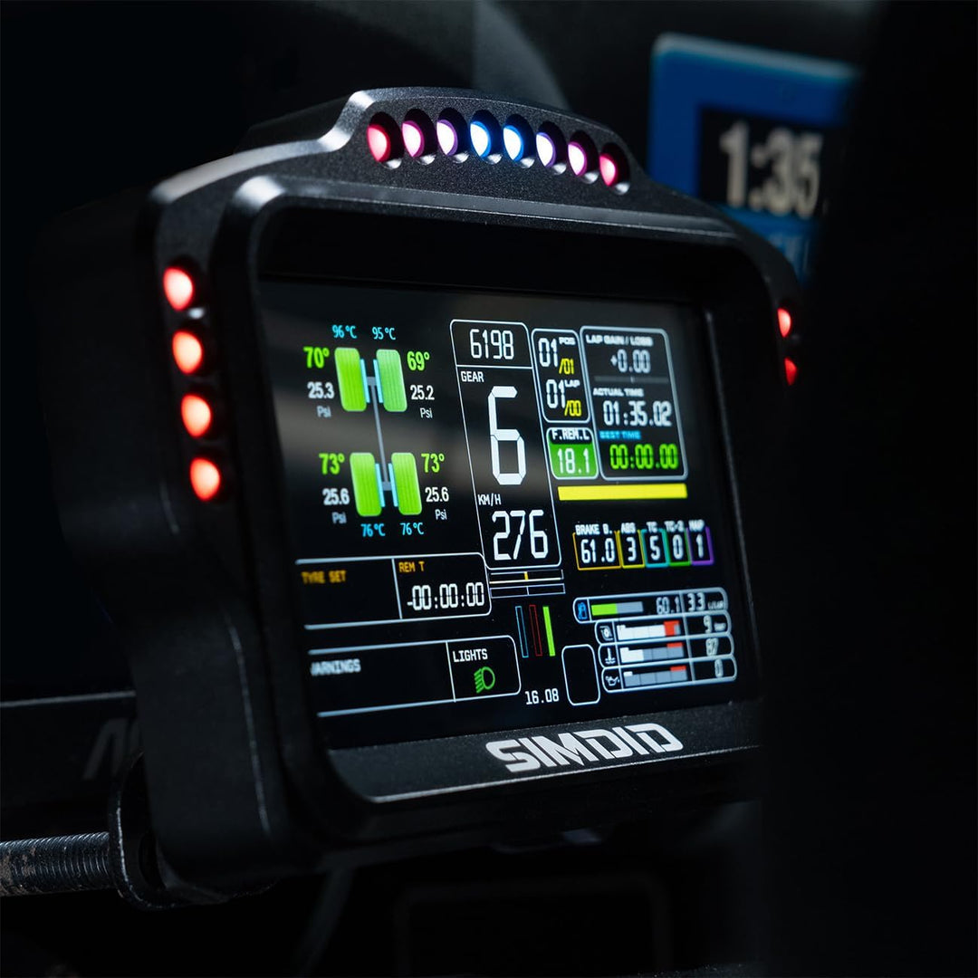 DV480 PRO V5 Dashboard SIM Rennen Dash Display mit 5" Bildschirm & 16 RGB LEDs für Simulation Rennsp
