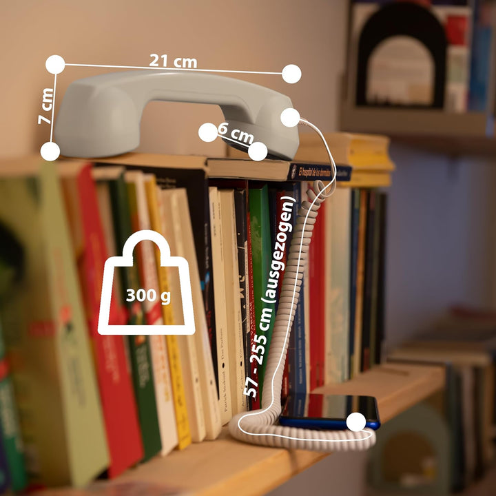 Opis 60s Micro - Retro Handyhörer für Android Smartphones, Tablets, Notebooks und Handys in der Form