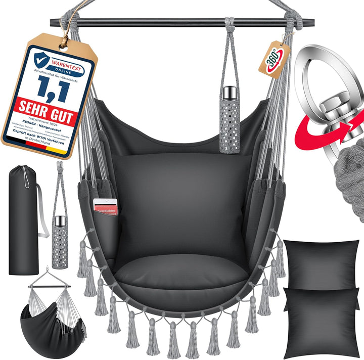 KESSER® Hängesessel Safari XXL Hängestuhl für Erwachsene & Kinder Hängematte bis 150 kg Hängesitz Au