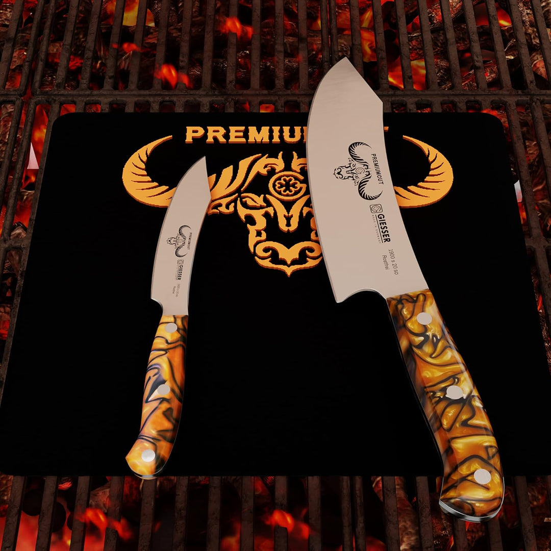 Giesser seit 1776 - Made in Germany - PremiumCut, Spicy Orange, Messerset 2 teilig, Kochmesser 20 cm