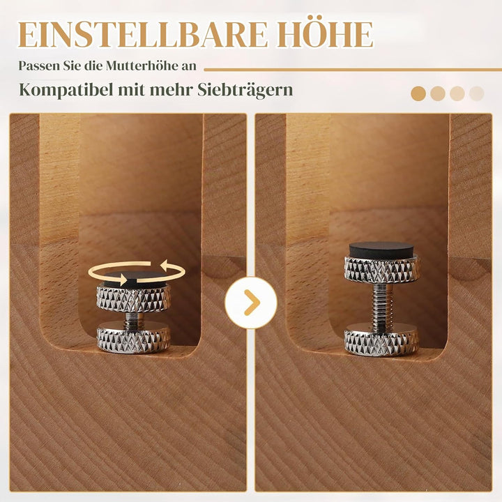 efuturetime Tamper Station 58mm Tamperstation Holz Coffee Abklopfbehälter Wooden, Andrückstation für