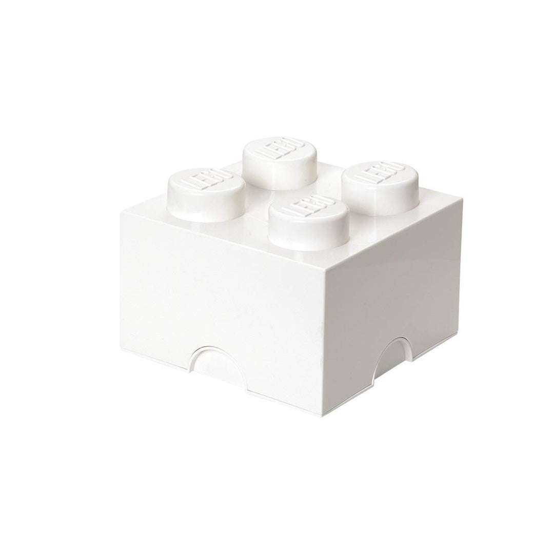 LEGO Aufbewahrungsstein, 4 Noppen, Stapelbare Aufbewahrungsbox, 5,7 l, weiss White, White