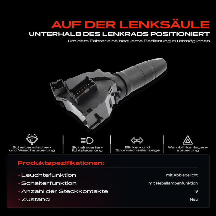 Frankberg Kombischalter Lenkstockschalter Vorne 19-Polig Kompatibel mit X-Trail T30 2.0L 2.2L 2.5L S