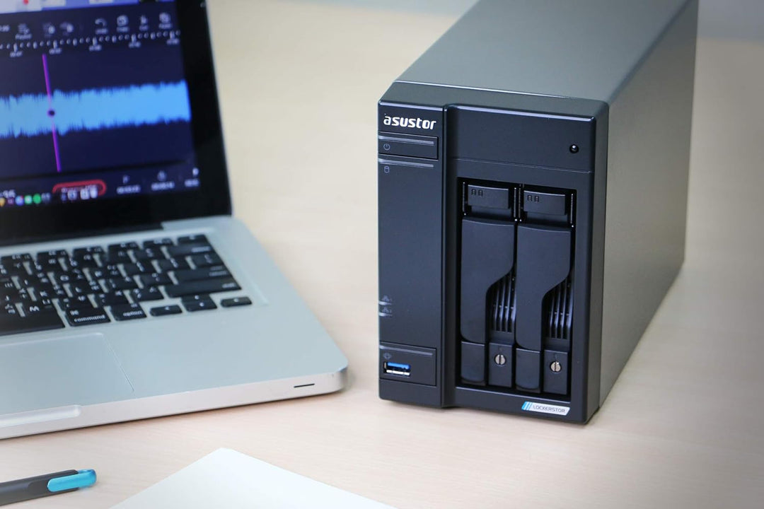 Asustor Lockerstor 2 AS6602T 2 Bay NAS - Netzwerkspeicher Gehäuse, Quad Core 2.0GHz CPU, 4GB RAM DDR