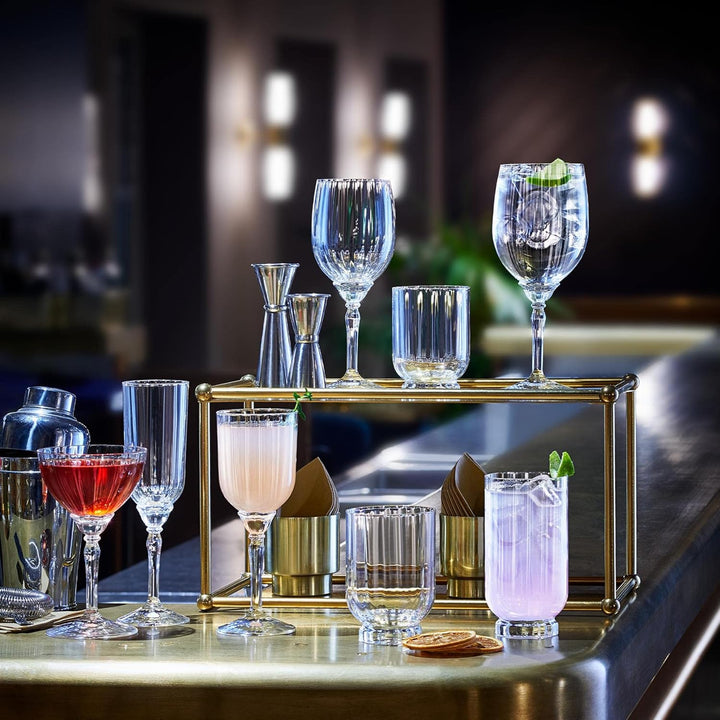 12pc Klar Florian Glaswaren-Set - Gemischt Glas Highball Cocktail Gin-Gläser & Wasser Whiskey Trinkb