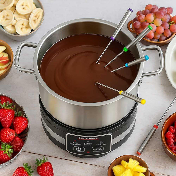 Fondue Multicook 4-in-1 & Kochplatte – elektrisch, 1.200 W, für Käse-, Schokoladen-, Brühen- & Fettf