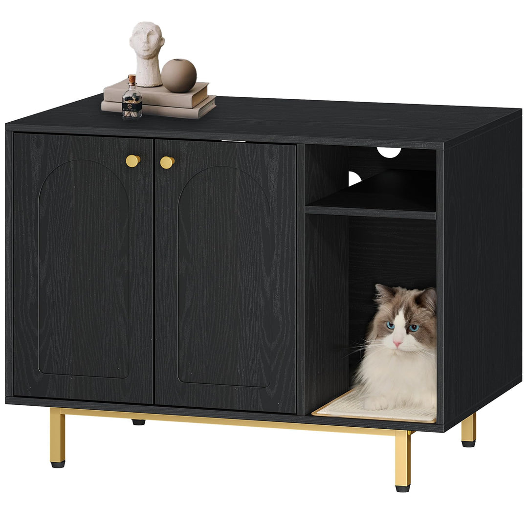 Hzuaneri Katzenschrank, Katzentoilette, Katzenklo Schrank, Katzenhaus mit Tür und separater Trennwan