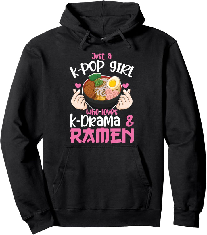 K-Pop-Mädchen, das Mädchen liebt K-Drama-& Ramen K-Pop Pullover Hoodie