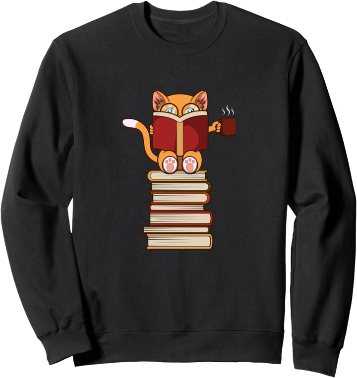 Katzen und Lesen Bücher Literatur Sweatshirt