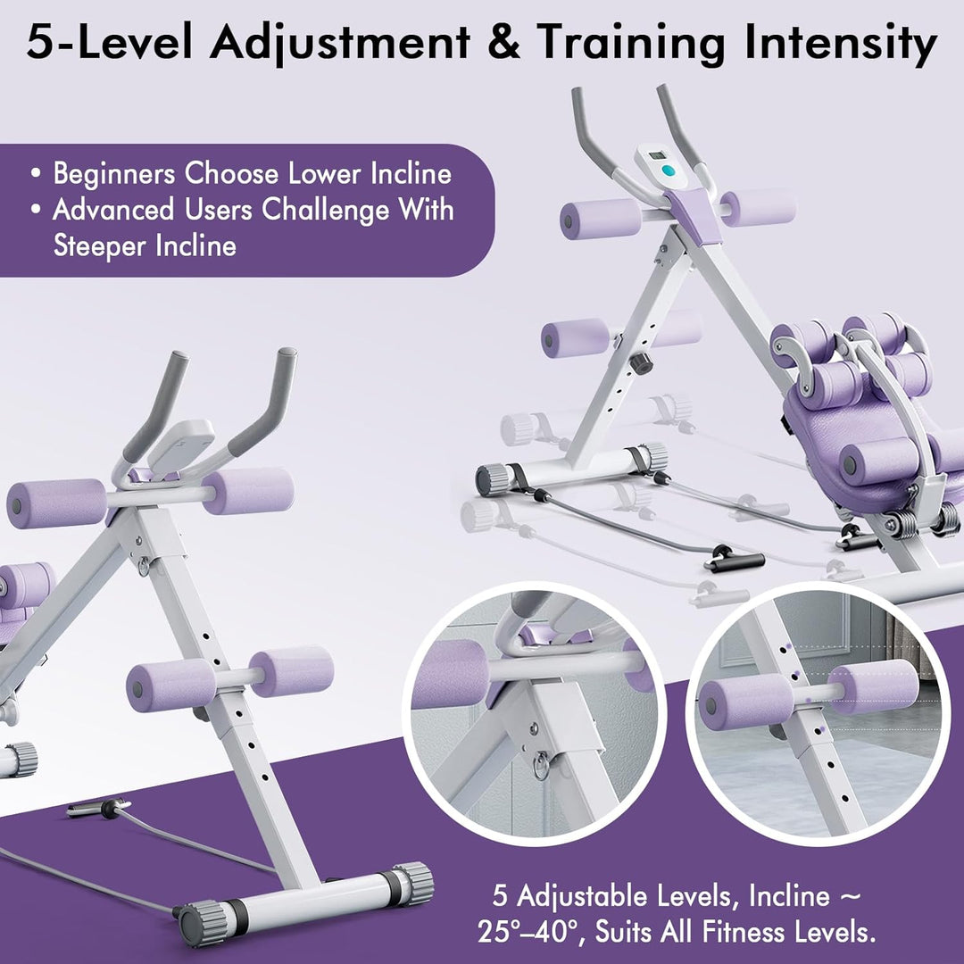 4-in-1 Bauchtrainer für Zuhause, Verstellbare Bauchmuskeltrainer, Faltbare Bauchmuskeln Trainingsger