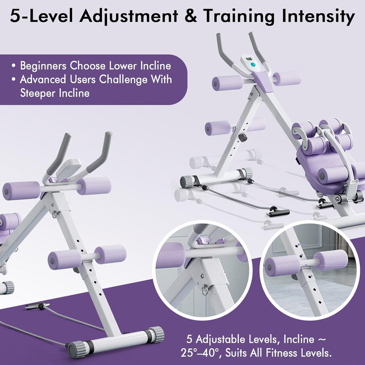 4-in-1 Bauchtrainer für Zuhause, Verstellbare Bauchmuskeltrainer, Faltbare Bauchmuskeln Trainingsger