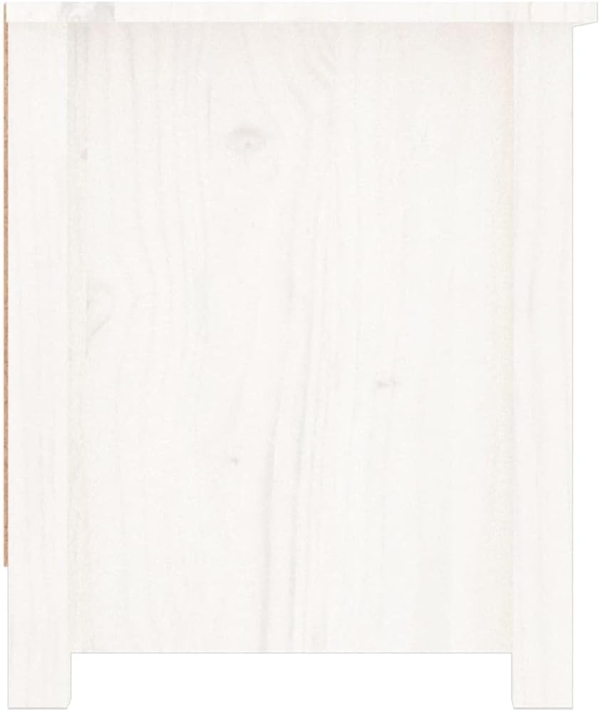 Schuhschrank aus Massives Kiefernholz 110x38x45,5cm Weiss Schuhschrank Holz Platzsparendes Schuhrega