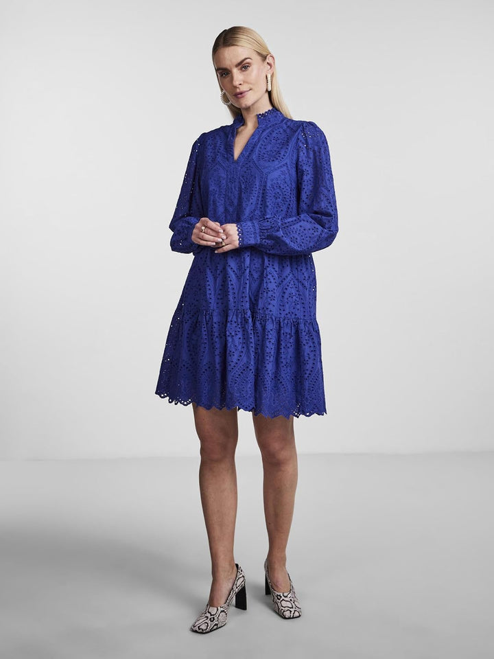 YAS Damen Yasholi Ls S. Noos Short Dresses XS Deep Ultramarine, XS Deep Ultramarine