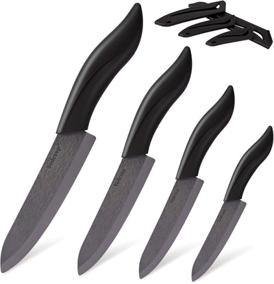 Keramikmesser Set 4 - Sehr scharf Gemüsemesser Gute Handhabung küchenmesser klein, Enthält ein 7.6cm