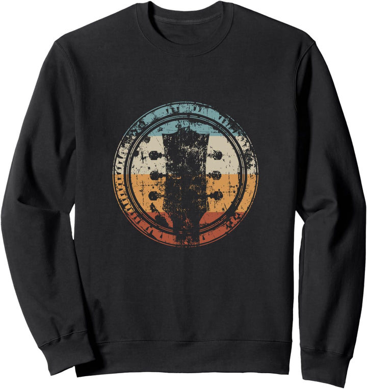 Vintage Gitarre Kopf Icon für Gitarrist Sweatshirt