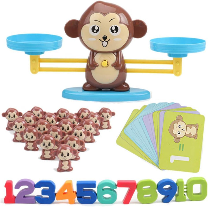 Queta Montessori Mathe Waage Spielzeug, Cartoon Tier Balance Skala Math Spielzeug Lernspielzeug mit