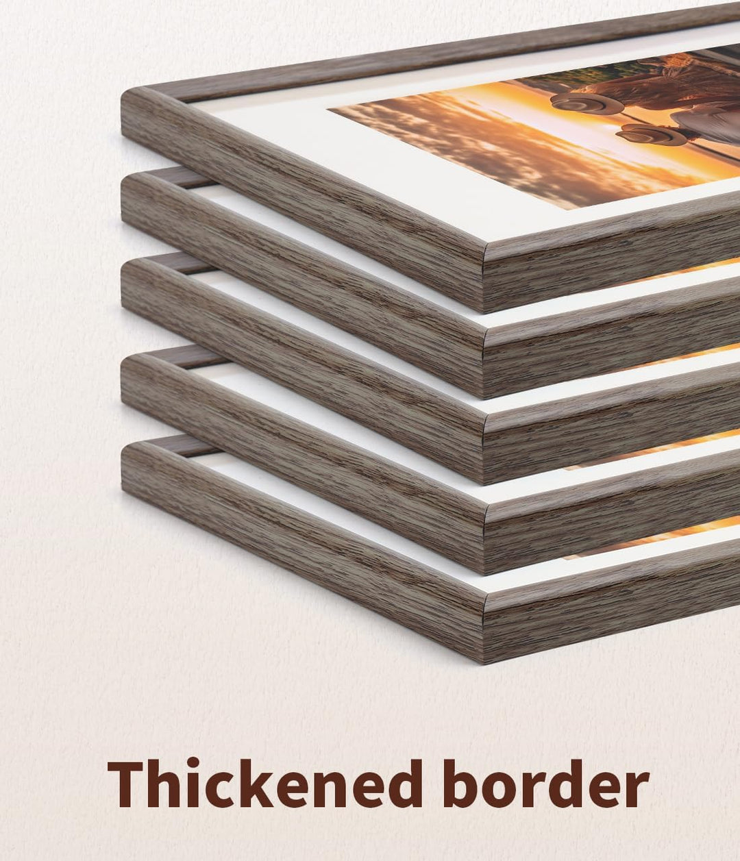 5er Bilderrahmen A4, PVC Bilderrahmen DIN A4 21 x 29,7 cm mit Passepartouts für 15x20 cm Fotos Fotor