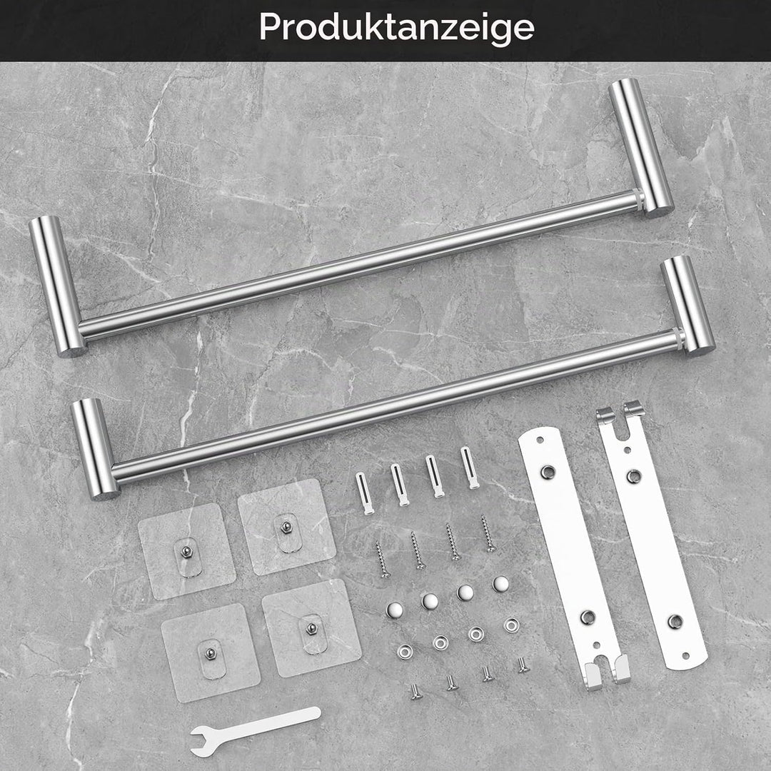 Handtuchhalter Ausziehbar 43-78CM Edelstahl Ohne Bohren Handtuchstange Wand Wandregal Geeignet für B