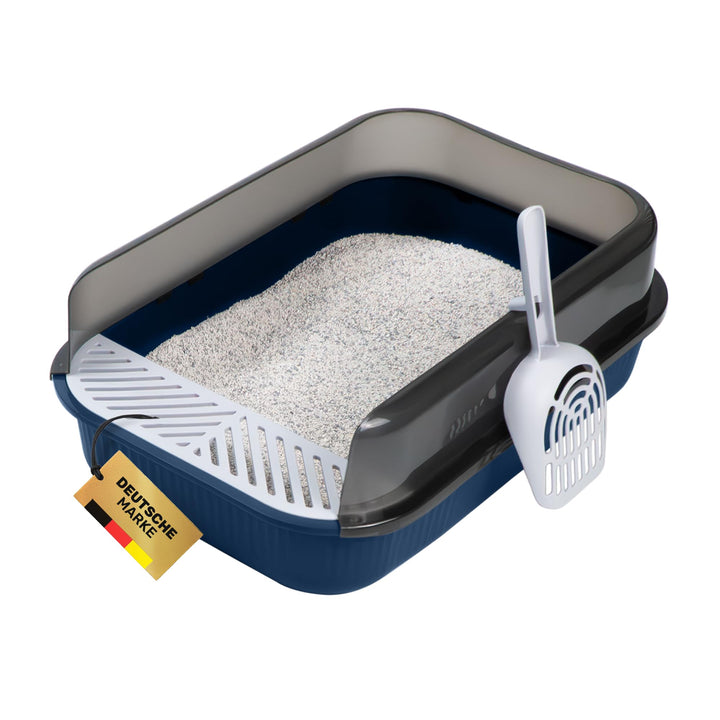 PETLIMA® | Offenes Katzenklo 50,5x34,5x18,5cm - Hoher Rand, frische Luft, Artgerecht, Katzentoilette