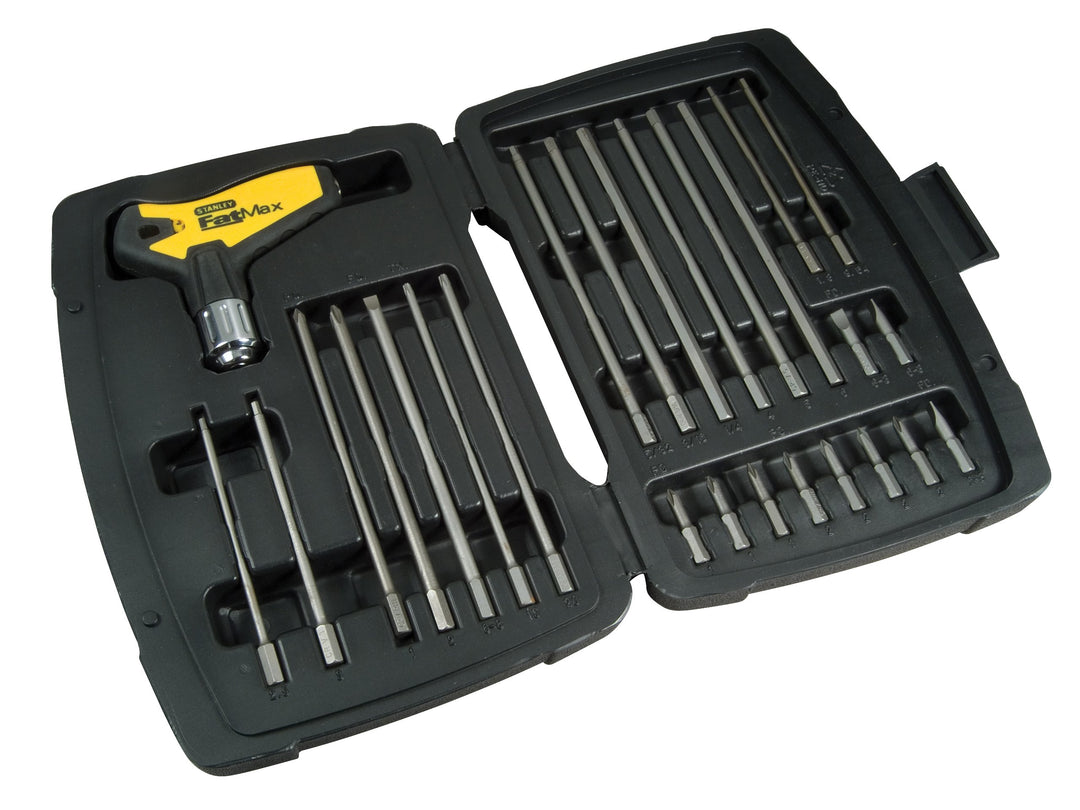 Stanley FatMax Stiftschlüssel-Set (27-teilig, T-Handgriff, Ratschenfunktion, ergonomisch, robuster K