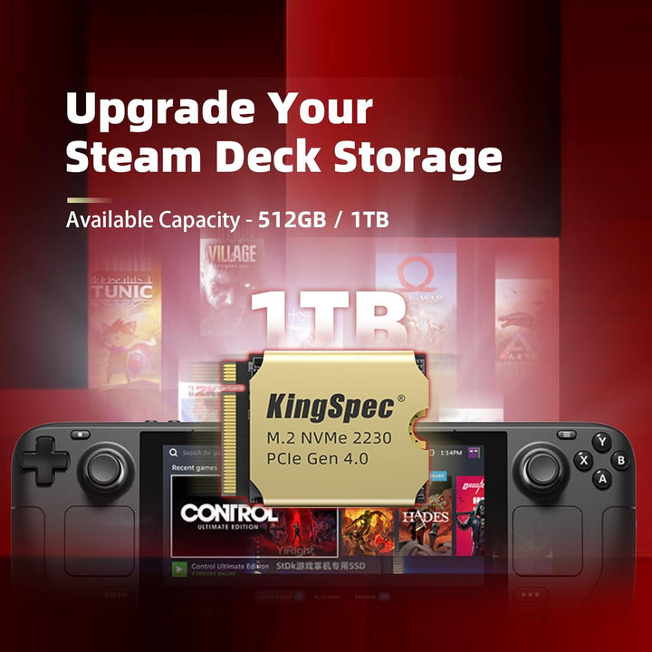 KingSpec XF-2230 512GB SSD M.2 2230 PCIe 4.0, NVMe SSD Gen 4x4 mit Wärmesenke, bis zu 5000MB/s Inter
