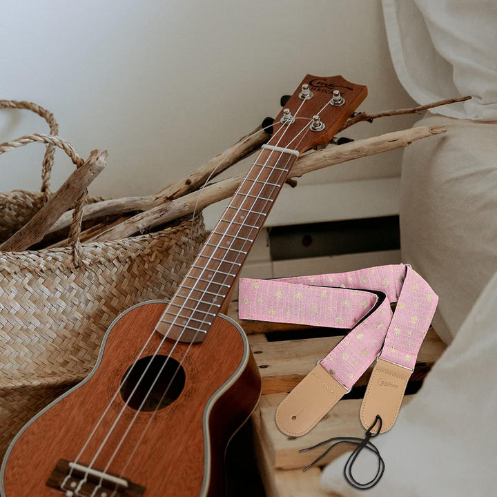 HEALLILY Breite Gitarre Strap Schulter Gurt Herz Muster Nylon Uke Strap Musical Instrument Schulter