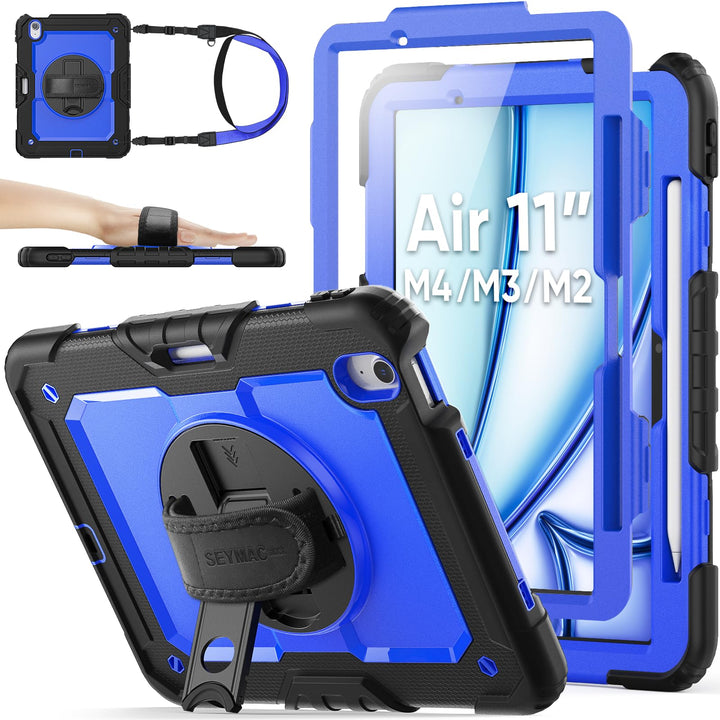 SEYMAC stock Hülle für iPad Air 11 Zoll 2025/2024 (M3/M2, Air 7./6. Generation), Stossfeste Schutzhü