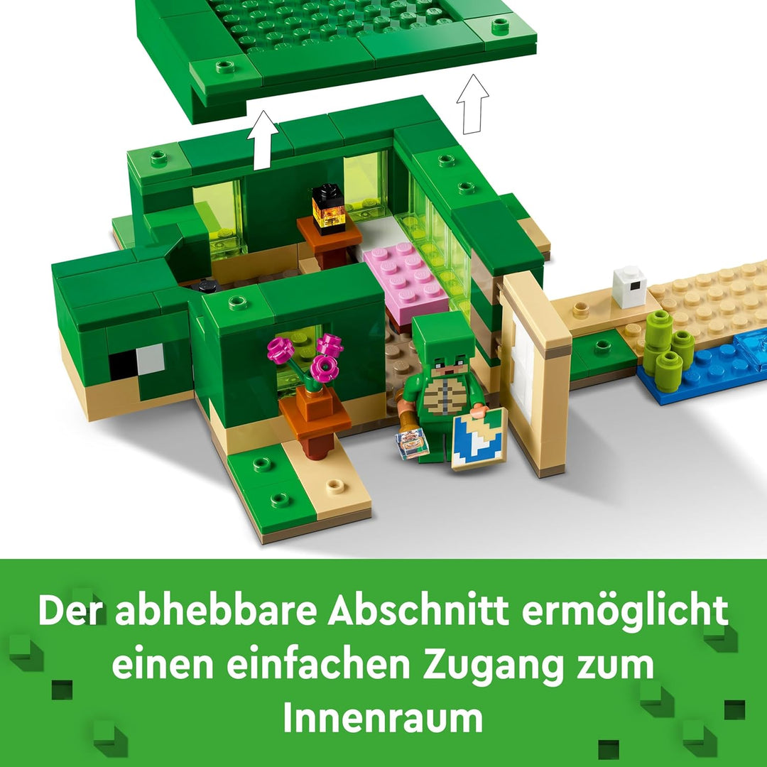 Lego Minecraft Das Schildkrötenstrandhaus, Spielzeug-Haus mit Zubehör für Mädchen und Jungen ab 8 Ja