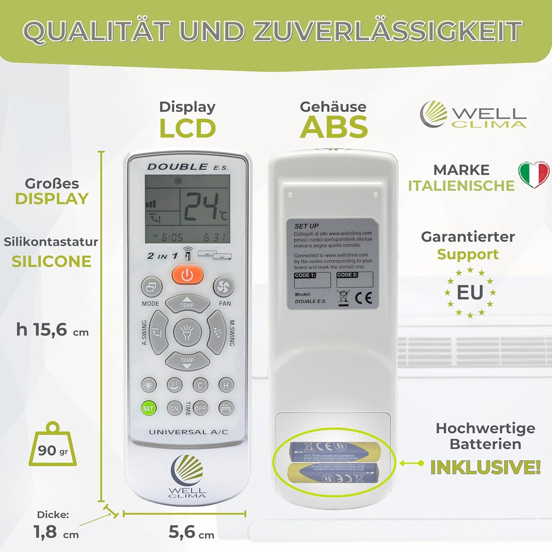 Wellclima Fernbedienung für Unico-, Issimo- und Climapiù-Modelle von Olimpia Splendid, Alternative z
