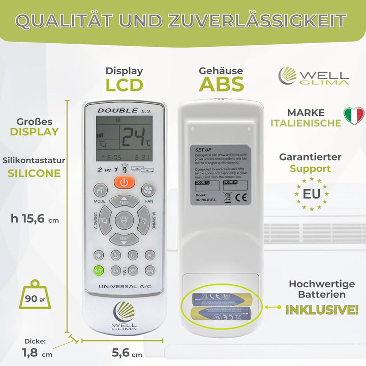 Wellclima Fernbedienung für Unico-, Issimo- und Climapiù-Modelle von Olimpia Splendid, Alternative z