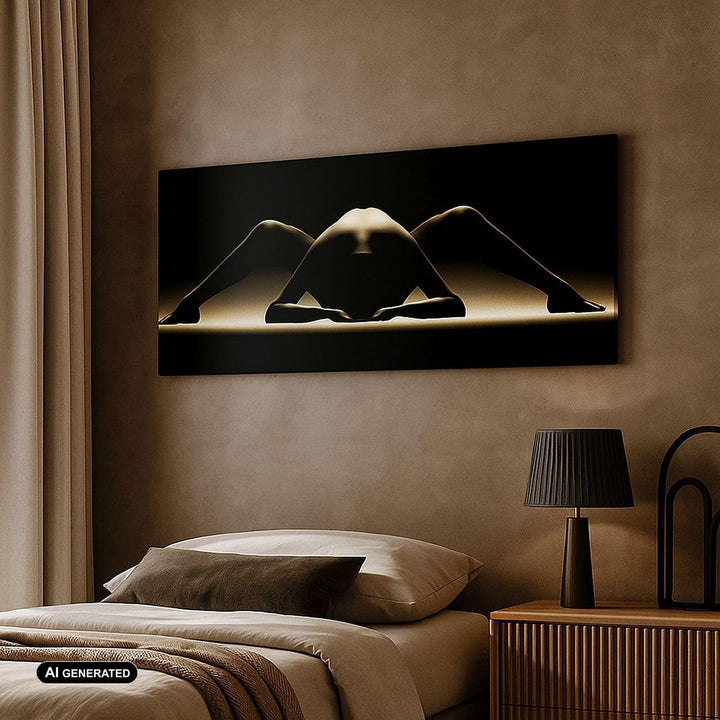 Wandbilder Dekoration Wohnzimmer Nackter Körper Modell künstlerische Pose Bilder auf Leinwand 120x50