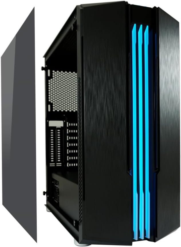 LC-Power Gaming-Gehäuse 702B Skyscraper_X – ATX, Micro-ATX, Mini-ITX kompatibel, RGB-Frontpanel, Har