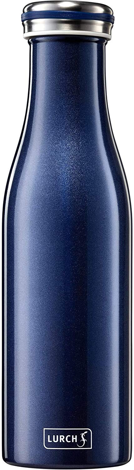 Lurch 240852 Isolierflasche/Thermoflasche für heisse und kalte Getränke aus doppelwandigem Edelstahl
