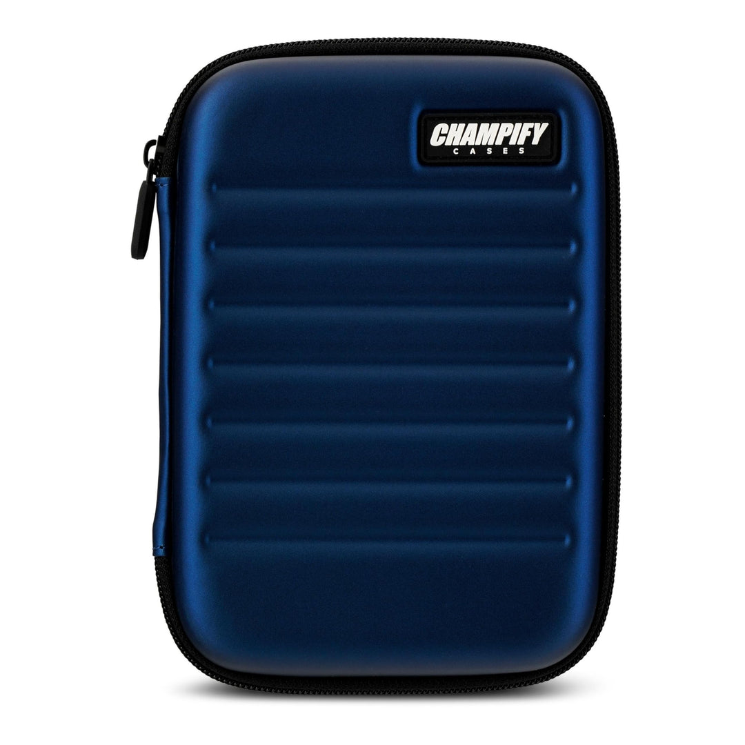 Champify® Darttasche blau mit Haltesystem | kein Verrutschen der Dartpfeile | Hard-Case zum Schutz f