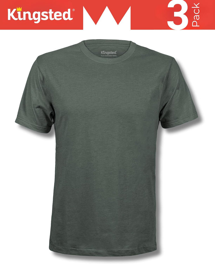 Kingsted Herren Klassische Einfarbige Herren-t-Shirts T-Shirt (4er Pack) L Essential 3er-pack, L Ess