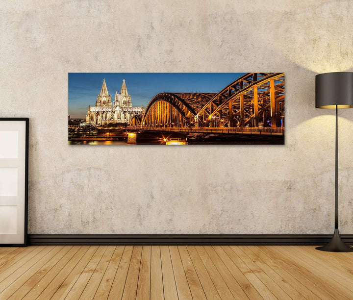 islandburner Bild auf Leinwand Hohenzollernbrücke Und Kölner Dom In Der Abenddämmerung Bilder Wandbi