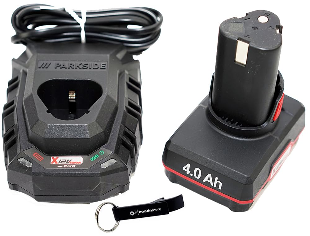 HEADNMORE® Bundle - Parkside® 12V - 1x 4Ah 4 Ah Akku PAPK 12 B4 + 1x 2,4A Ladegerät PLGK 12 A3 - Wer