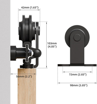 CCJH 1.8m/6ft Schiebetürbeschläge Schiebetüren Schiebetürsystem Komplettset Laufschiene Rollen Set S
